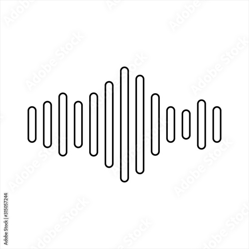 Radio wave or sound wave icon vector isolated  electric signal wave icon  sound wave vector icon