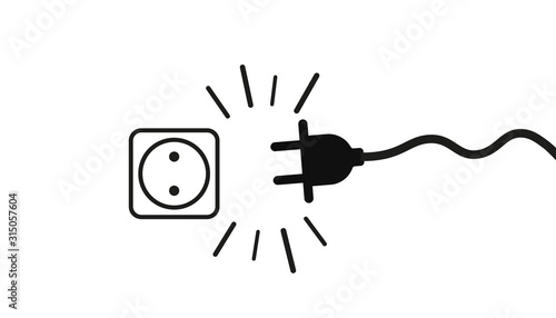 electric socket plug, connection, disconnection concept