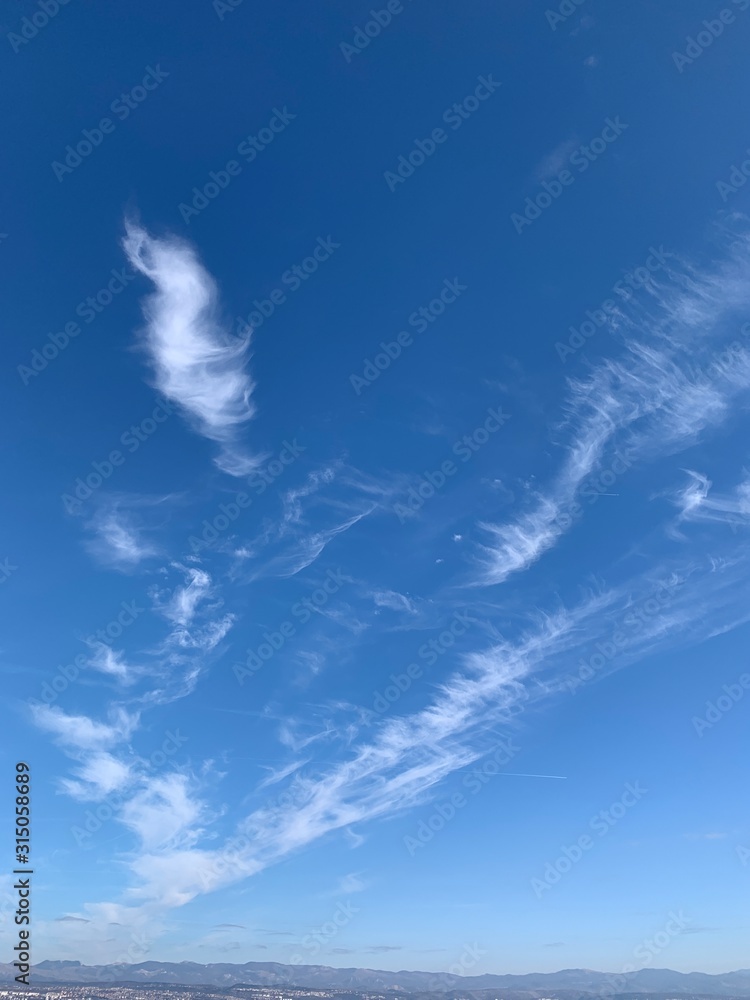 Bright blue sky background Bright blue sky background