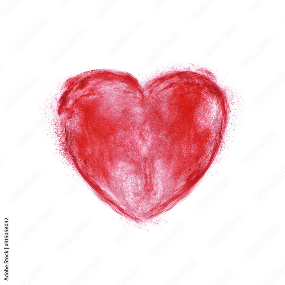 Obraz Streszczenie czerwone serce z proszku.