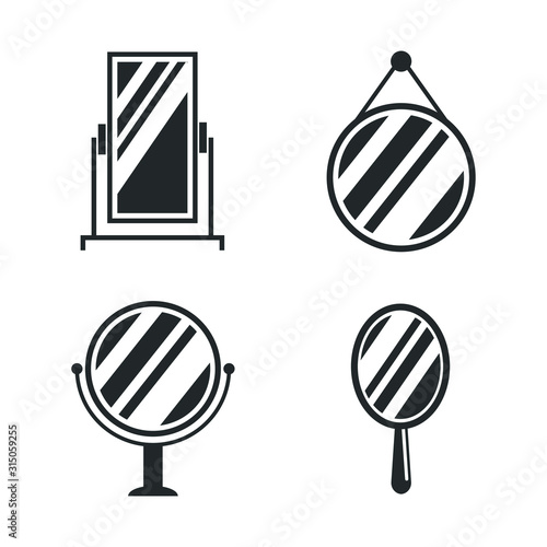 mirror icon template color editable. apple fruit symbol vector sign isolated on white background illustration for graphic and web design.