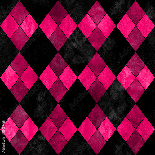 Black and pink argyle seaml...