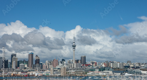 Auckland New Zealand. Skyline and skytower