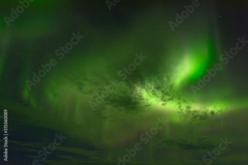 Aurora at night in the sky in the north.