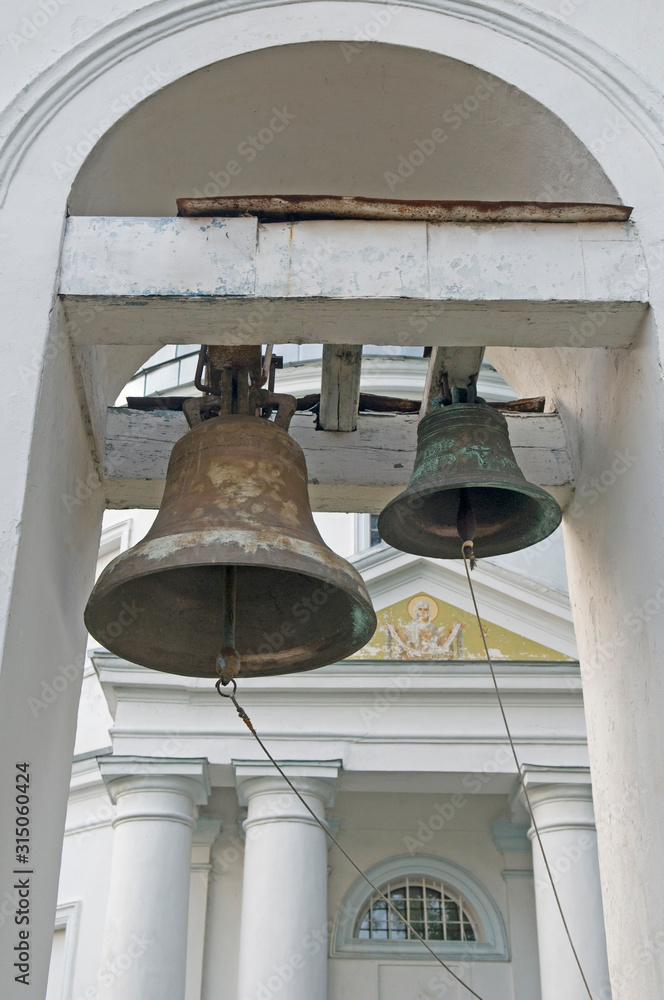 Fototapeta premium Bells on white church