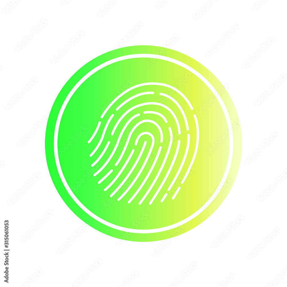 Abstract thin line touch id logo. Concept of identification sign like ...