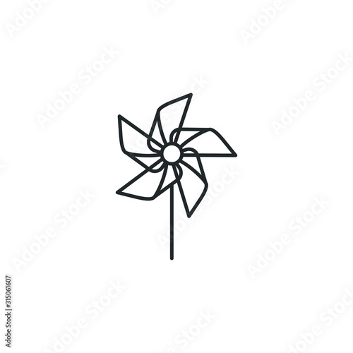 pinwheel Windmill toytemplate color editable. apple fruit symbol vector sign isolated on white background illustration for graphic and web design.