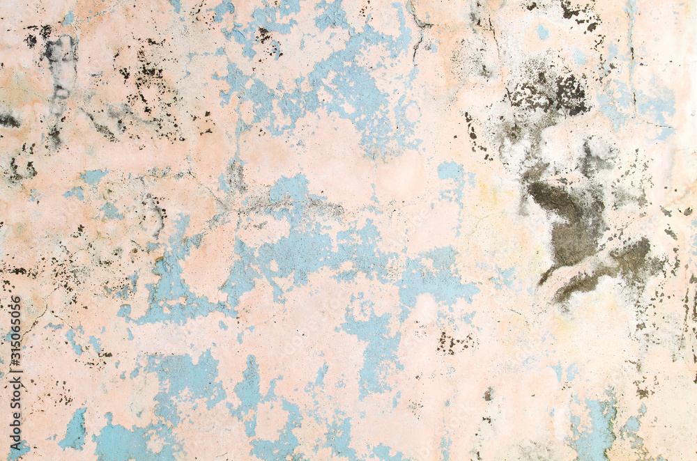 Fototapeta premium Old distressed wall with peeling paint