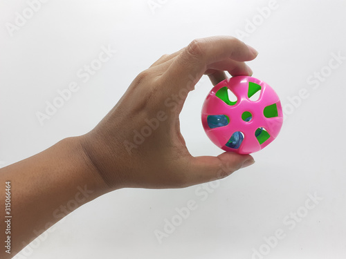 Wallpaper Mural Various Colorful Cute Plastic Balls Design with Bells Ringer Sound Inside for Children or Pet Toys and Educational Purpose in White Isolated Background Torontodigital.ca