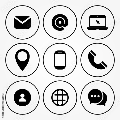 Contact Us Flat Icon. Vector 