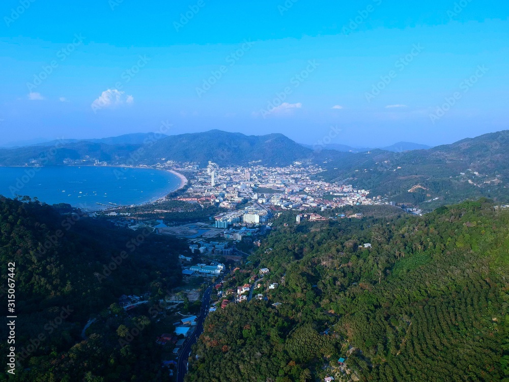 Fototapeta premium Aerial Panoramic Views of Phuket Thailand 