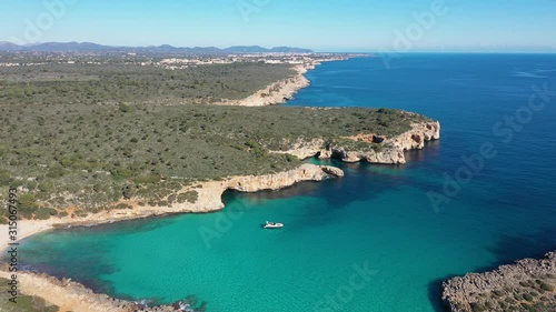 Wallpaper Mural The Cala Varques lagoon in Mallorca, view from the drone Torontodigital.ca