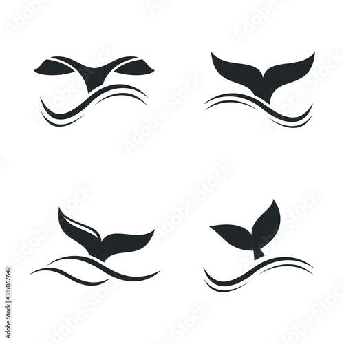 whale tail  template color editable. whale tail symbol vector sign isolated on white background illustration for graphic and web design.