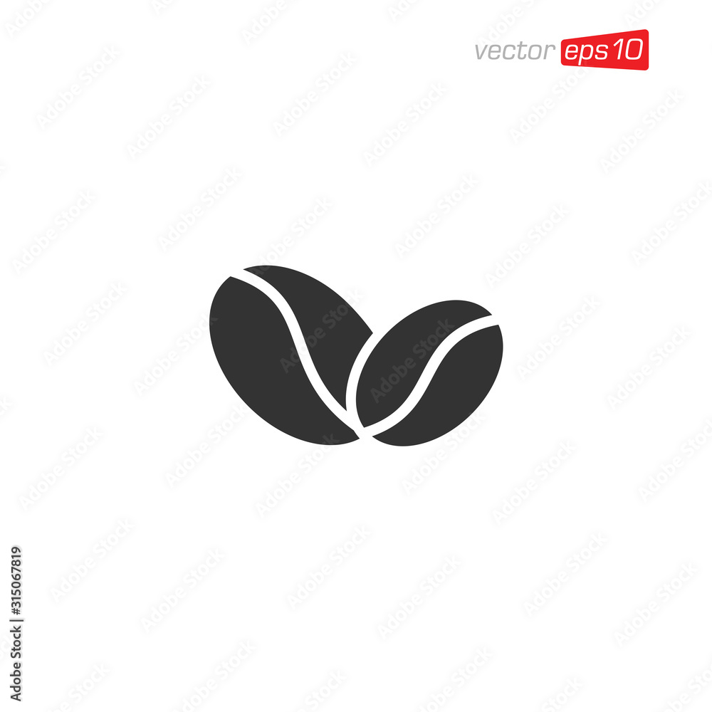 Coffee Bean Icon Design Illustration Coffee Bean Icon Design Illustration