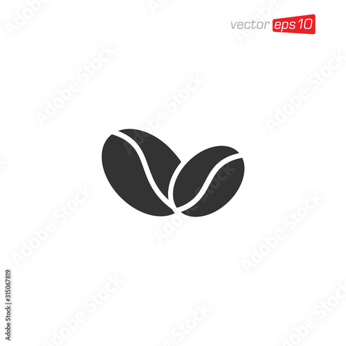 Coffee Bean Icon Design Illustration