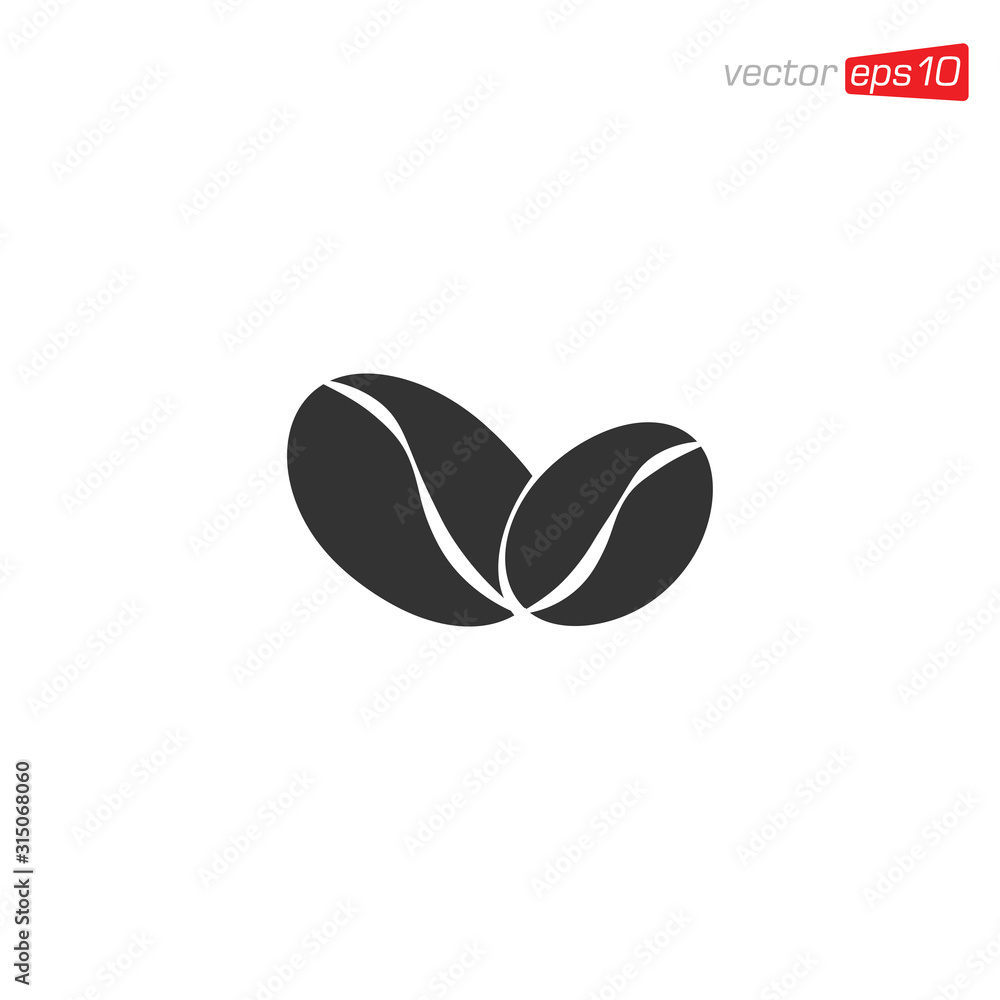 Coffee Bean Icon Design Illustration Coffee Bean Icon Design Illustration