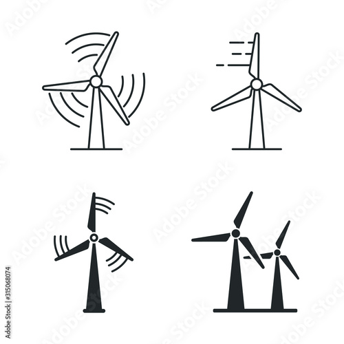 Wind power icon template color editable. wind turbine symbol vector sign isolated on white background illustration for graphic and web design. photo