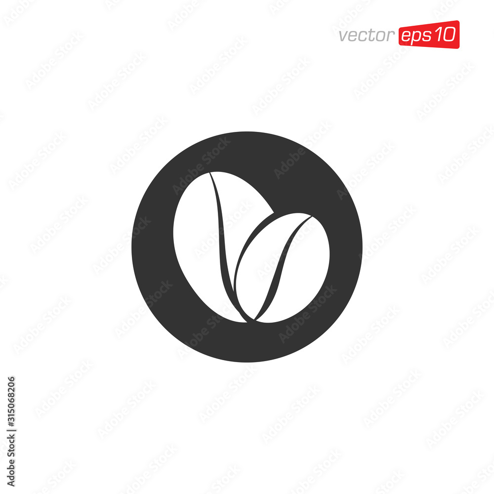 Coffee Bean Icon Design Illustration Coffee Bean Icon Design Illustration