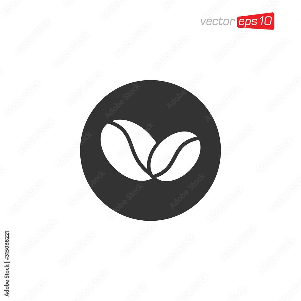 Coffee Bean Icon Design Illustration Coffee Bean Icon Design Illustration