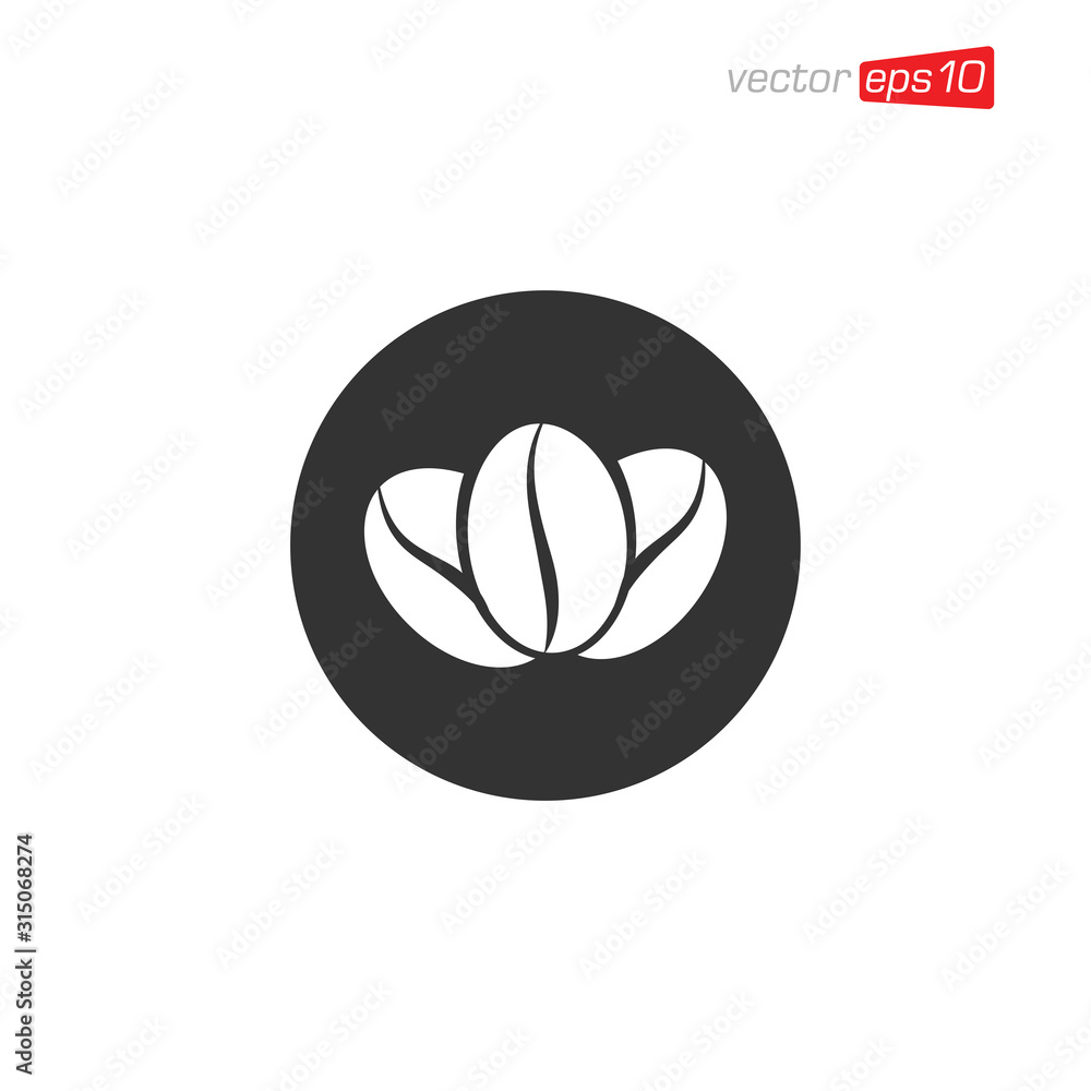 Coffee Bean Icon Design Illustration Coffee Bean Icon Design Illustration