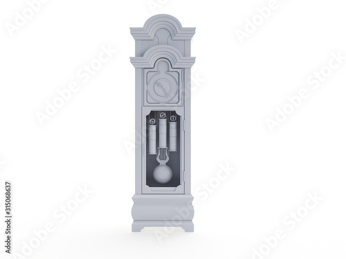 3d rendered object illustration of an abstract white clock