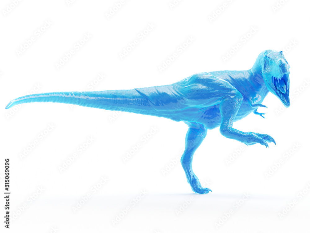 Obraz 3d rendered object illustration of an abstract blue t-rex