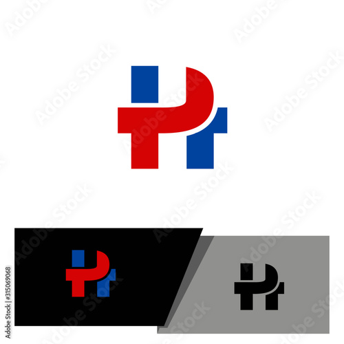 simple letter PH initial logo