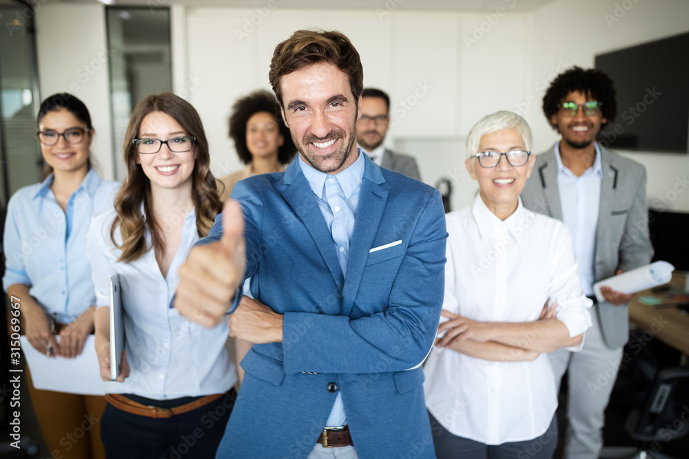Successful business group of people at work in office Successful business group of people at work in office