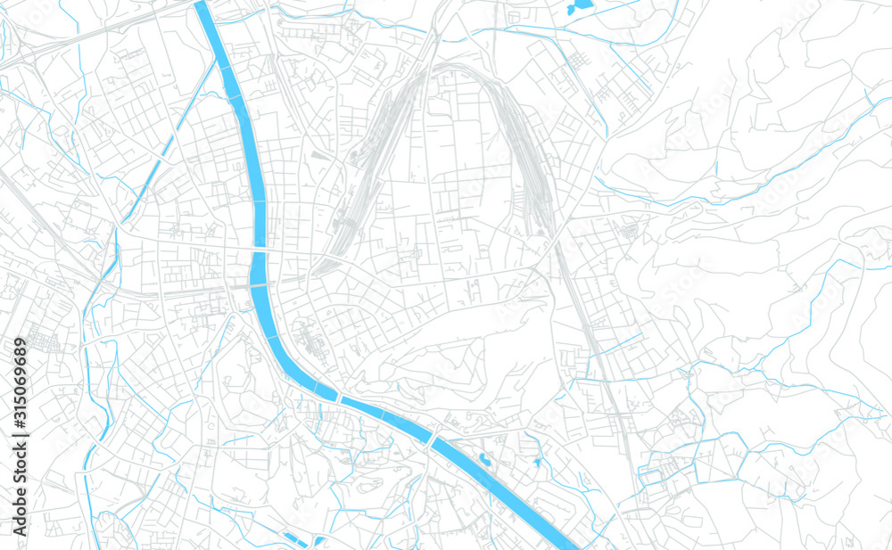 Obraz premium Mapa jasnych wektorów Salzburg, Austria