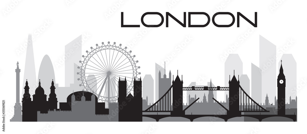 London Skyline silhouette 2