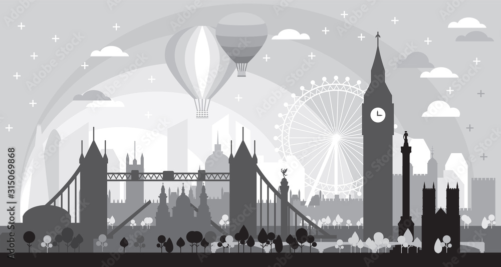 Obraz premium London Skyline silhouette 5