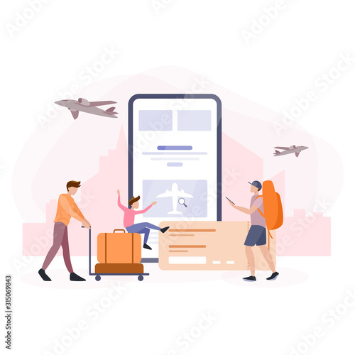 Book flight online concept. Idea of travel and tourism. Planning