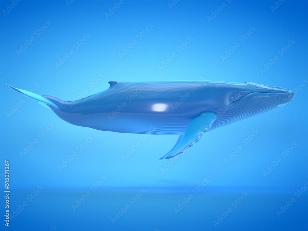 3d rendered object illustration of an abstract blue whale 3d rendered object illustration of an abstract blue whale