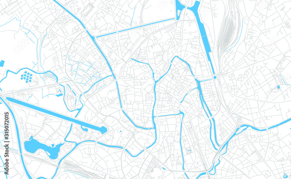 Ghent , Belgium bright vector map