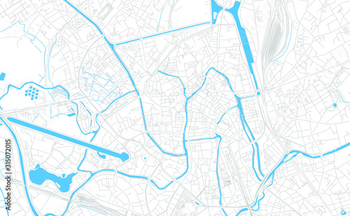 Ghent , Belgium bright vector map