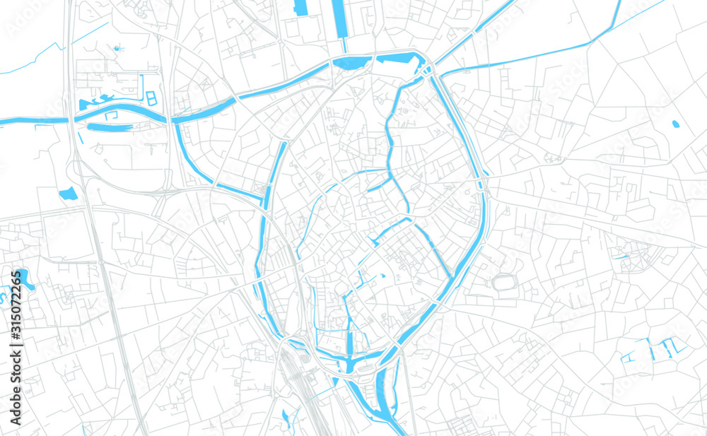 Bruges , Belgium bright vector map