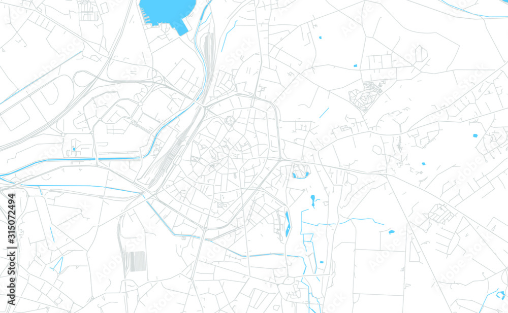 Mons , Belgium bright vector map