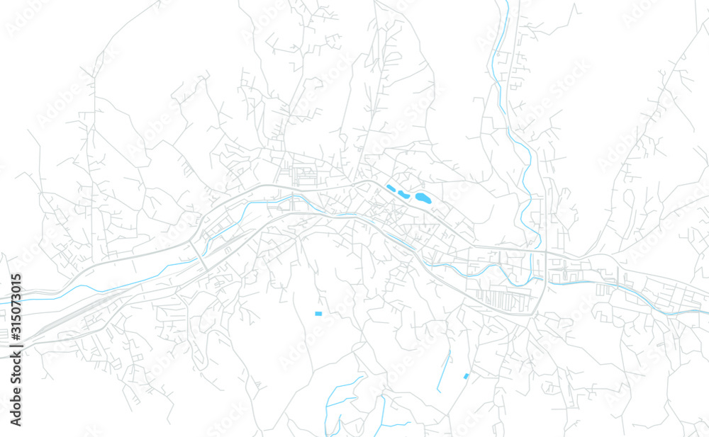 Tuzla, Bosnia and Herzegovina bright vector map