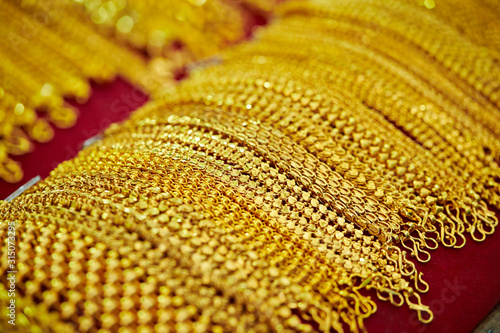 Various gold accessory at market 