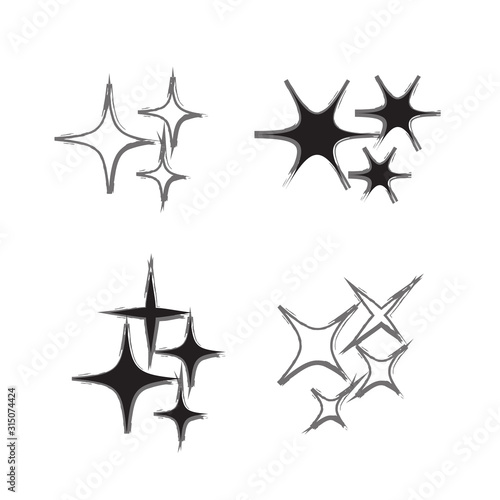 Sparkles icon set. Star element. Sparkle lights vector