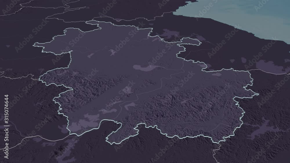 Anhui, province with its capital, zoomed and extruded on the administrative map of China in the conformal Stereographic projection. Animation 3D Anhui, province with its capital, zoomed and extruded on the administrative map of China in the conformal Stereographic projection. Animation 3D