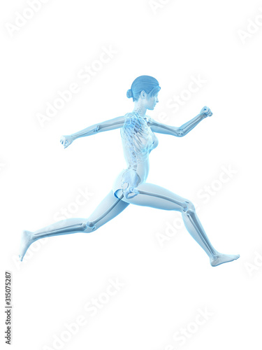 3d rendered medically accurate illustration of a woman running