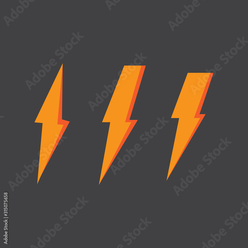 Electric thunderbolt symbol icon. Vector illustration icons