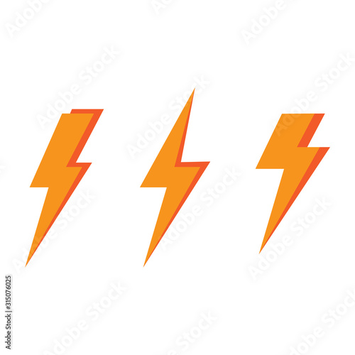 Thunder and Bolt Lighting flash Icons. Thunderbolt symbol