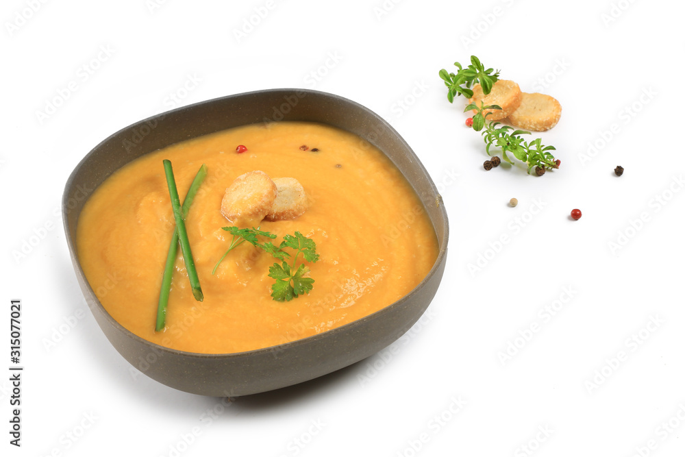 bowl of soup isolated on white background bowl of soup isolated on white background