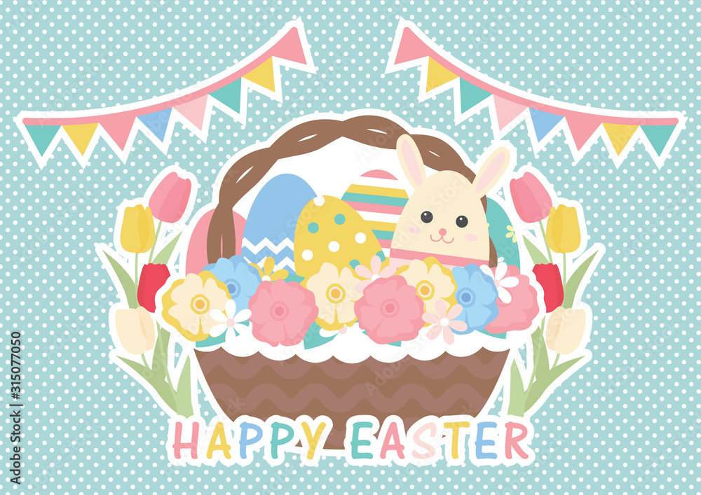 イースターエッグ 春 復活祭 イラストセット Stock Vector Adobe Stock