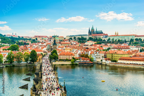 Photography Aerial view of Charles Bridge