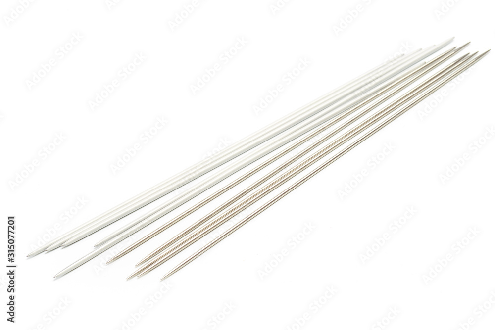  knitting needles isolated on white background - Image
