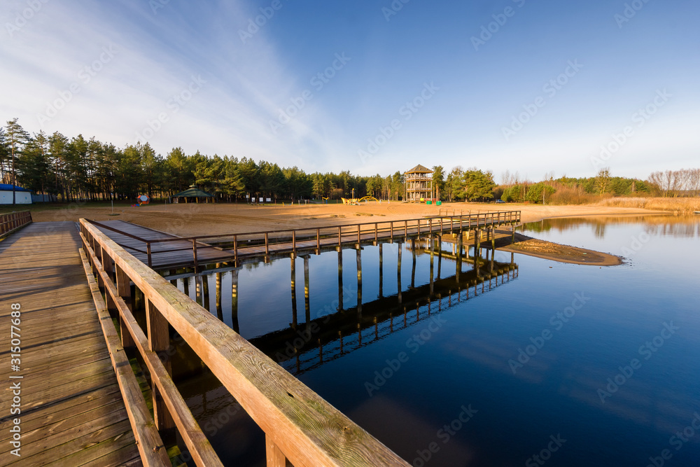 Plaża Bondary nad Zalewem Siemianówka , Podlasie, Polska