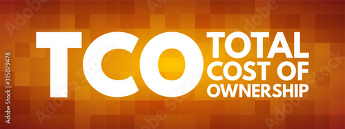 TCO - Total Cost of Ownership acronym, business concept background